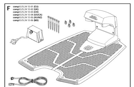 Charging Station 3 Diagram and Parts List for 220AC 2011-01 Husqvarna Lawn Mower