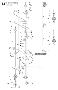 Mower Deck / Cutting Deck 2 Diagram and Parts List for R13C (965094301)(2008-04) Husqvarna Lawn Tractor