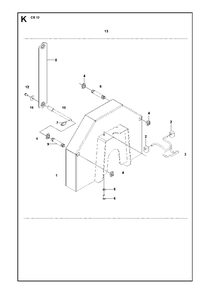 Driving Pulley Guard Assembly Diagram and Parts List for CS10 2012-11 Husqvarna Circular Saw