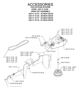 Accessories Diagram and Parts List for 539111280 2005-08 Husqvarna Lawn Tractor Accessories