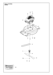 Engine Diagram and Parts List for KLIPPOLB553SQE  Husqvarna Lawn Mower
