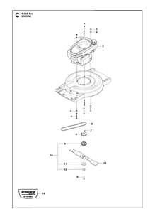 Engine Diagram and Parts List for M53S PRO Husqvarna Lawn Mower