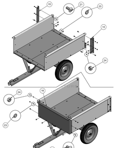 Dump Cart (Part 6) Diagram and Parts List for DC500 (25-0125) (683-04078A)(5313083-28)(2008-01) Husqvarna Lawn Tractor Accessories