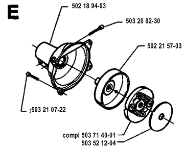 Clutch Diagram and Parts List for 225RD 19942300001 - 19951000000 Husqvarna Trimmer