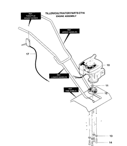 Engine Assembly Diagram and Parts List for CT16 1997-11 Husqvarna Tiller