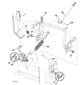 Mower Lift / Deck Lift Diagram and Parts List for TC242T  Husqvarna Lawn Tractor
