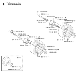 Wheels And Tires Diagram and Parts List for PF18 2003-02 Husqvarna Lawn Tractor