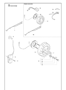 Ignition System Diagram and Parts List for 359 2010-02 Husqvarna Chainsaw