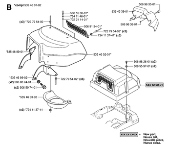 Hood Diagram and Parts List for RIDER155AWD (965080001)(2006-01) Husqvarna Lawn Mower