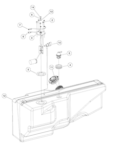 Fuel Tank - Gasolilne Vehicles Diagram and Parts List for HUV4421GXP 2009 Husqvarna Lawn Tractor