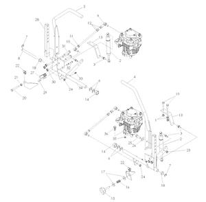 Steering Diagram and Parts List for LZ25 (968999772)(2008-01) Husqvarna Lawn Mower