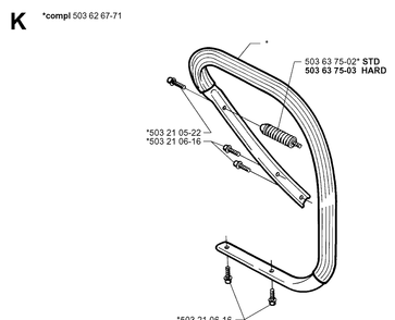 Handle 2 Diagram and Parts List for 365 19991400001-19994699999 Husqvarna Chainsaw