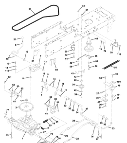 Drive Diagram and Parts List for LT120 (HCLT120B)(954140047)(1998-01) Husqvarna Lawn Tractor Accessories