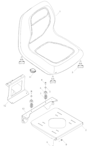 Seat  1 Diagram and Parts List for Z4824 (968999512)(2007-04) Husqvarna Lawn Mower