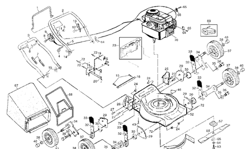Product Complete Diagram and Parts List for JET50R  Husqvarna Lawn Mower