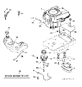 Engine Diagram and Parts List for YTH200TWIN (96041006301)(2008-09) Husqvarna Lawn Tractor