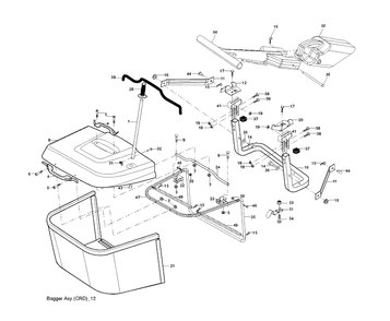 Bagger Diagram and Parts List for CTH150 (96061018100)(2007-04) Husqvarna Lawn Tractor