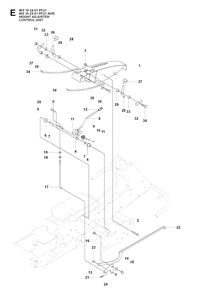 Height Adjustment Diagram and Parts List for PF21AWD (965192501)(2008-03) Husqvarna Lawn Tractor