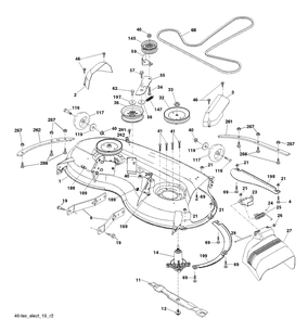 Mower Deck / Cutting Deck Diagram and Parts List for TS246 (96041041500)(2017-09) Husqvarna Lawn Tractor