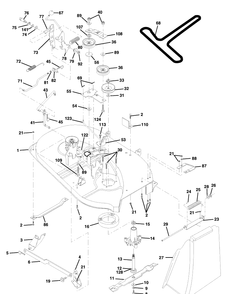 Mower Deck Diagram and Parts List for LT120 (HCLT120B)(954140047)(1998-01) Husqvarna Lawn Tractor Accessories