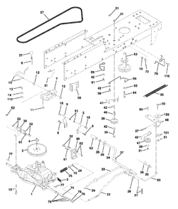 Drive Diagram and Parts List for LT120 (954140047-B)(1998-01) Husqvarna Lawn Tractor