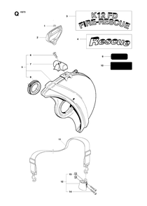 Rescue Diagram and Parts List for K970 (575697201 & Above)(2010-05) Husqvarna Circular Saw