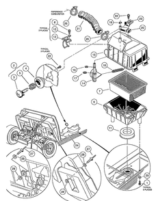 Intake Duct, Choke, And Air Box Assembly Diagram and Parts List for HUV4210GXP 2005-06 Husqvarna Lawn Tractor