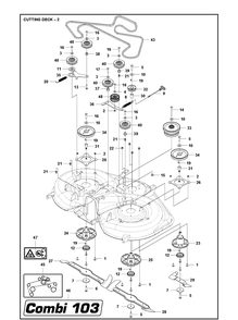 41 Inch/103cm Cutting Deck Diagram and Parts List for C103 2019-01 Husqvarna Lawn Mower