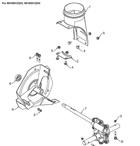 Auger Housing And Impeller 9 Diagram and Parts List for ST224P  Husqvarna Snow Blower