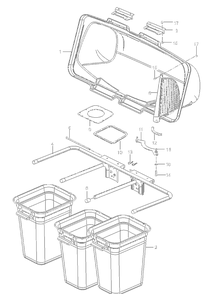 Bagger 3 Diagram and Parts List for 54IN 2019-05 Husqvarna Lawn Tractor Accessories