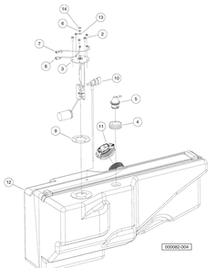Fuel Tank - Gasoline Vehicles Diagram and Parts List for HUV4420G 2006-11 Husqvarna Lawn Tractor