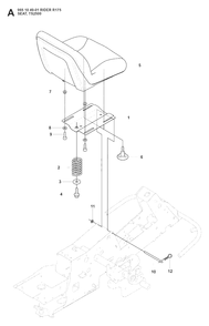Seat Diagram and Parts List for R175 (965104901)(2008-06) Husqvarna Lawn Tractor