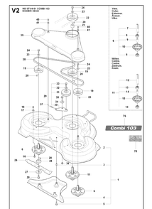 103cm Cutting Deck 3 Diagram and Parts List for RIDER16 (965161601)(2007-06) Husqvarna Lawn Mower
