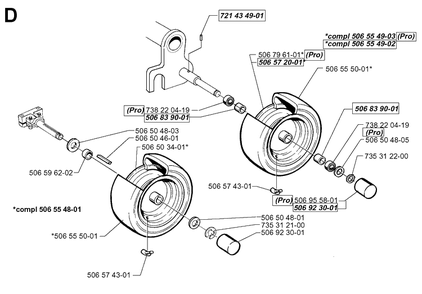Wheels And Tires 2 Diagram and Parts List for RIDER850HST 1998-03 Husqvarna Lawn Mower