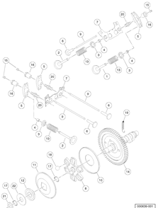 Valves And Camshaft Diagram and Parts List for HUV4421GXP 2009 Husqvarna Lawn Tractor