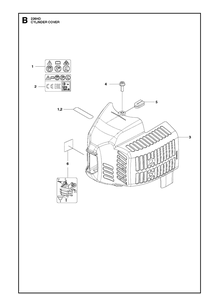 Cylinder Cover Diagram and Parts List for 226HD60S (967279801)(20180500001-Current) Husqvarna Hedge Trimmer