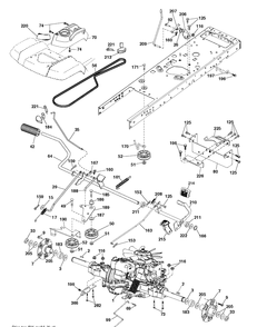 Drive Diagram and Parts List for TS354XD (96043030500)(2019-07) Husqvarna Lawn Tractor