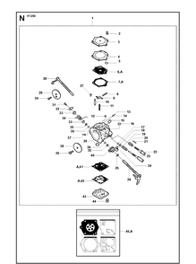 Carburetor Diagram and Parts List for K1250 2008-01 Husqvarna Lawn Tractor Accessories