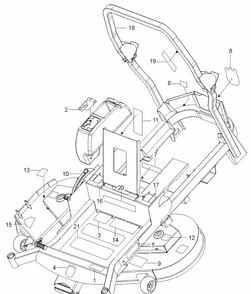 Decals Diagram and Parts List for MZ61 (970467701-00)(2020-04) Husqvarna Lawn Mower