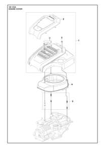 Engine Cover Diagram and Parts List for HS123A  Husqvarna Engine