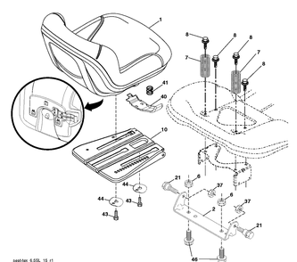 Seat Diagram and Parts List for TS142T (96041044900)(2020-03) Husqvarna Lawn Tractor