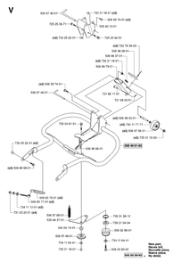Frame Diagram and Parts List for R15-V2AWD (965080101)(2006-05) Husqvarna Lawn Tractor
