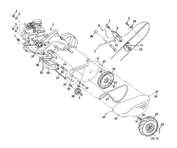 Mainframe, Left Side Diagram and Parts List for 550CRTH (954140064-B)(1999-03) Husqvarna Tiller