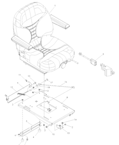 Seat Diagram and Parts List for LZ25 (968999772)(2008-01) Husqvarna Lawn Mower