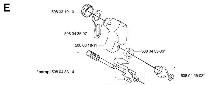 Oil Tank Diagram and Parts List for 315 20033100001-Current Husqvarna Chainsaw