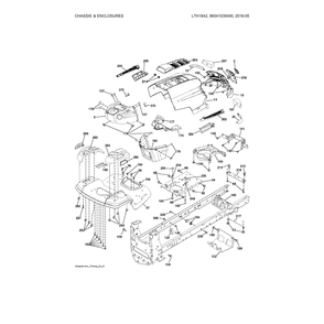 Chassis & Enclosures Diagram and Parts List for 96041039400  Husqvarna Lawn Tractor