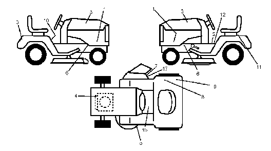 Decals Diagram and Parts List for LTH1742T (96041006703)(2010-01) Husqvarna Lawn Tractor