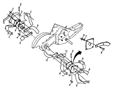 Tine Assembly Diagram and Parts List for CRT50 (954000031-C)(1992-01) Husqvarna Tiller