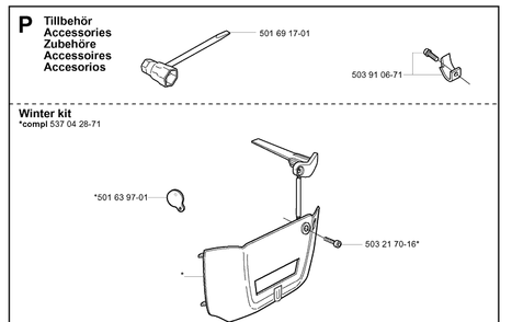 Accessories 2 Diagram and Parts List for 345 20013500001-20030100000 Husqvarna Chainsaw