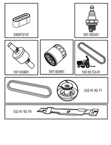 Frequently Used Parts Diagram and Parts List for TC130 (96051019700)(2019-05) Husqvarna Lawn Tractor
